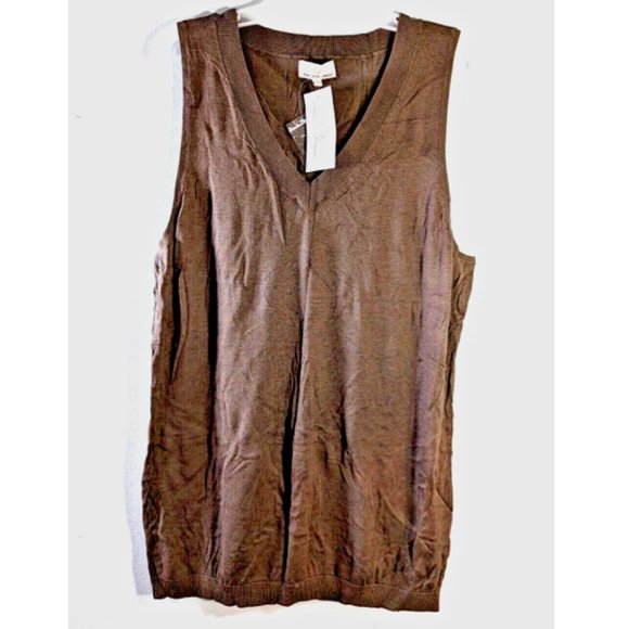 URBAN COTTON COMPANY Sweaters - URBAN Cotton Company Woman’s Knit Sweater Shell Top Vest Brown Sleeveles…